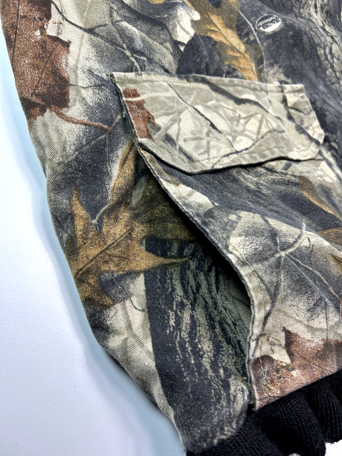 Vintage Wells Creek Real Tree Hardwoods Camo Hunting Bomber Jacket Size Large