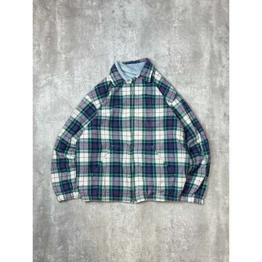 Vintage 90s Womens Eddie Bauer Plaid Reversible Harrington Style Jacket Medium