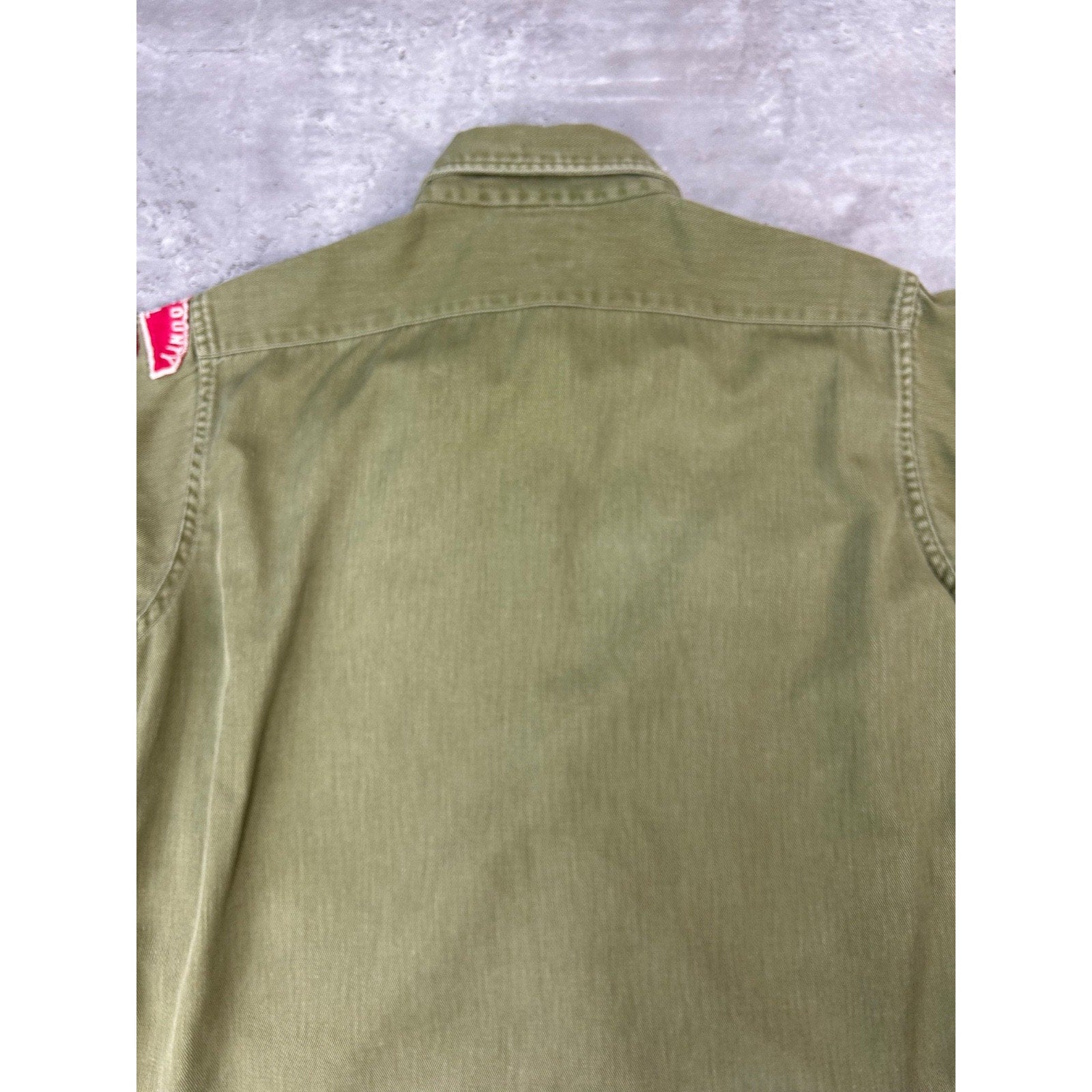 VTG 1950s Boy Scouts Of America Sanforized Patched Button Up Shirt Size Small
