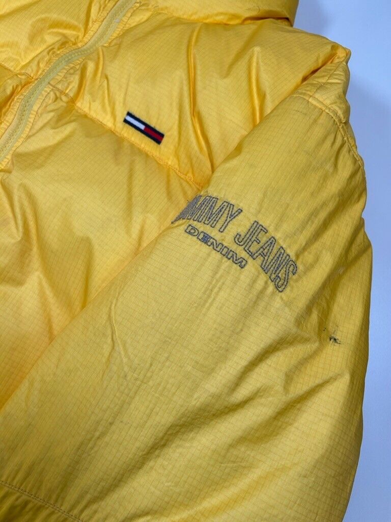 Vintage Tommy Hilfiger Jeans Down Insulated Puffer Jacket Size XL Yellow