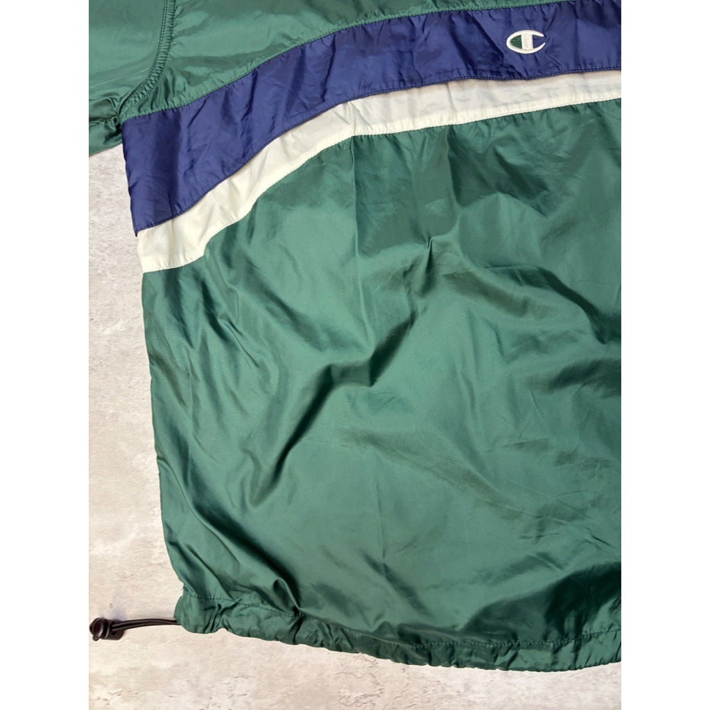 Vintage 90s Champion Embroidered Spellout 1/2 Zip Windbreaker Jacket Size Large