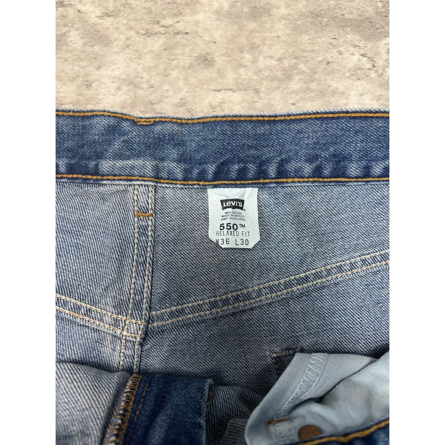 Vintage 90s Levis 550 Red Tab Medium Wash Denim Pants Size 35 Blue