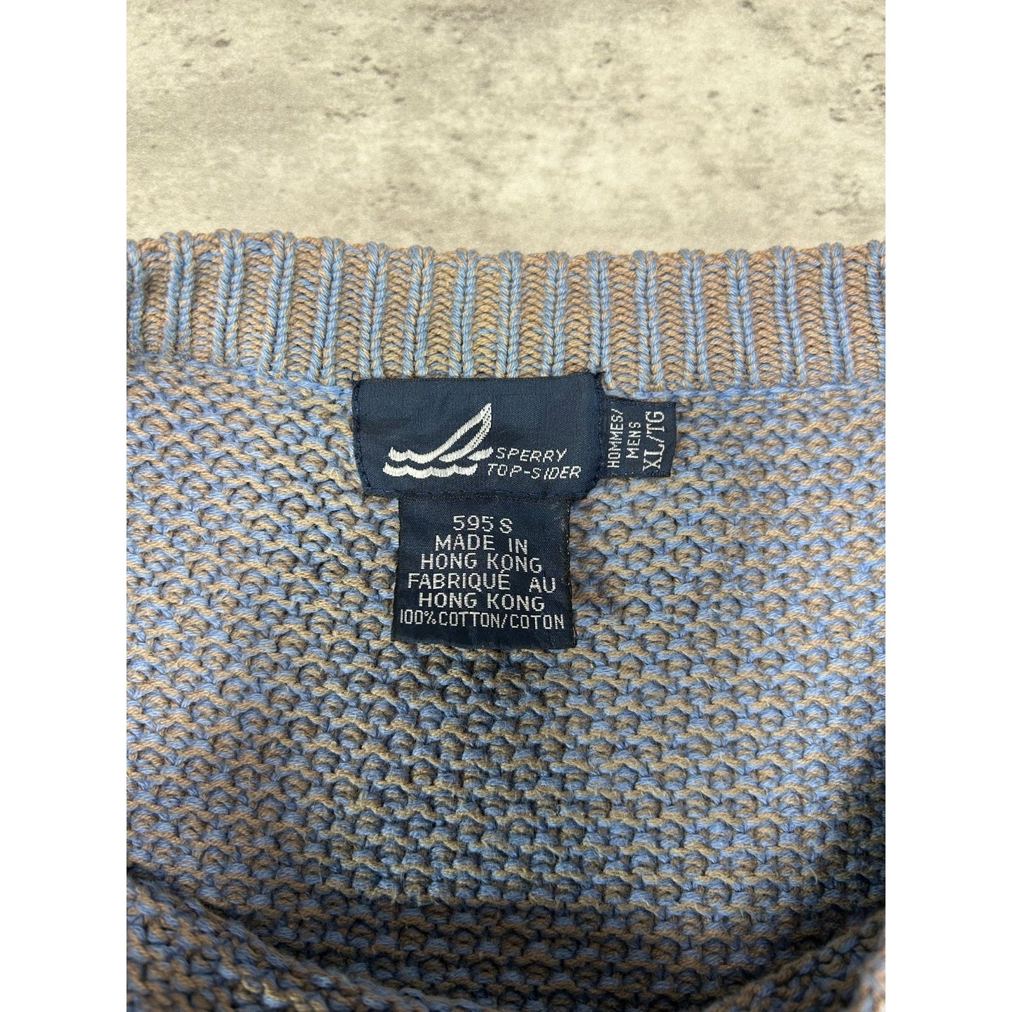 Vintage 90s Sperry Top Sider Graphic Crest Pullover Knit Sweater Size XL