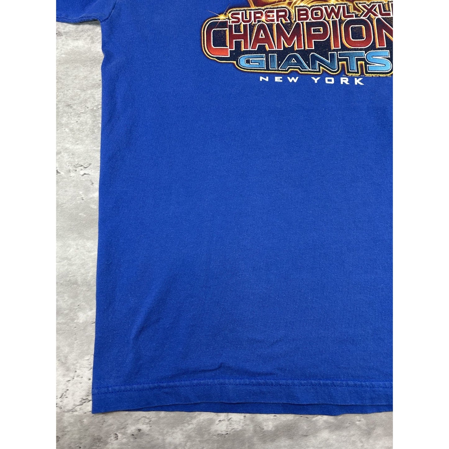 New York Giants NFL Super Bowl XLII Champs Ring Graphic T-Shirt Size Large