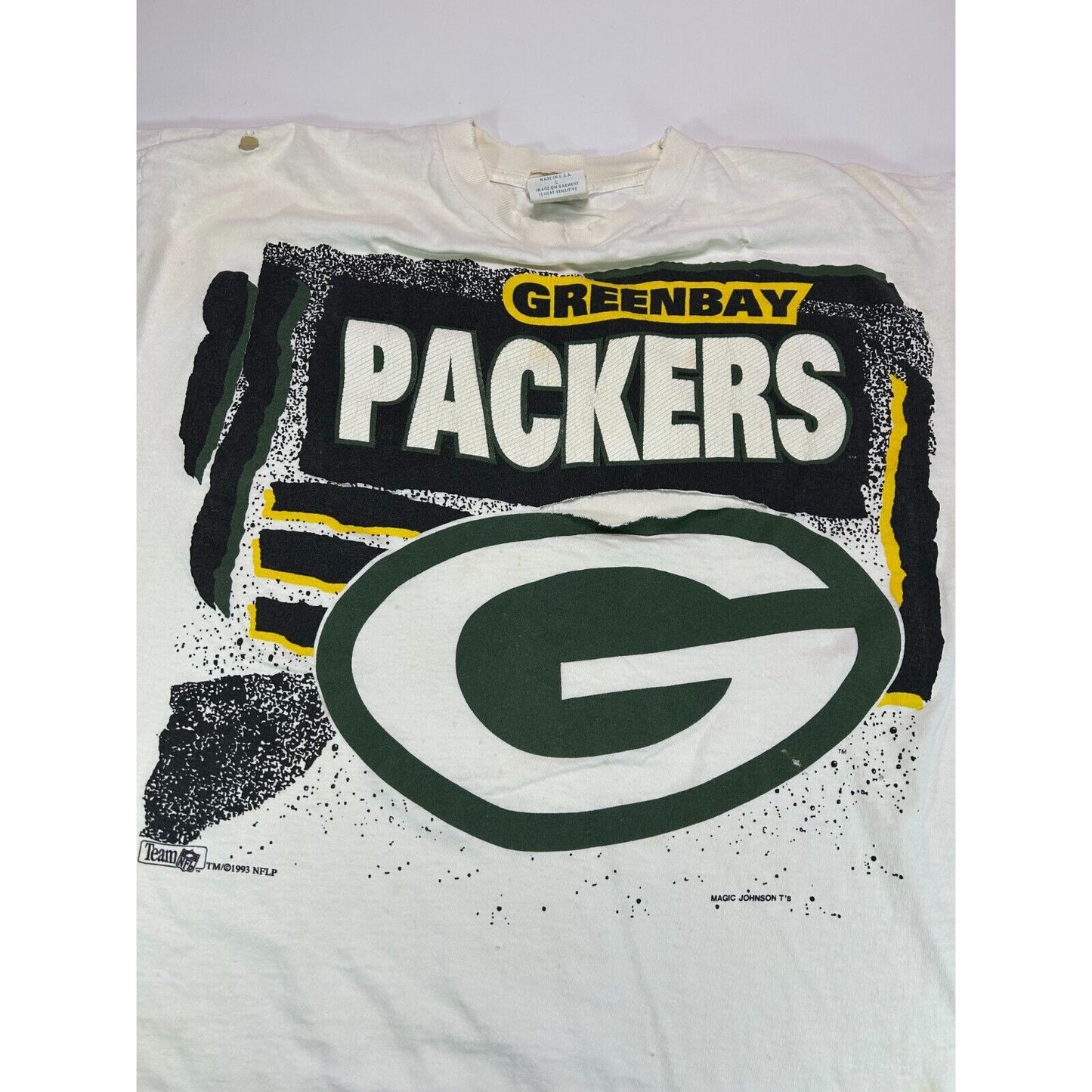 Vintage 1993 Green Bay Packers NFL Big Graphic Long Sleeve T-Shirt Size Large