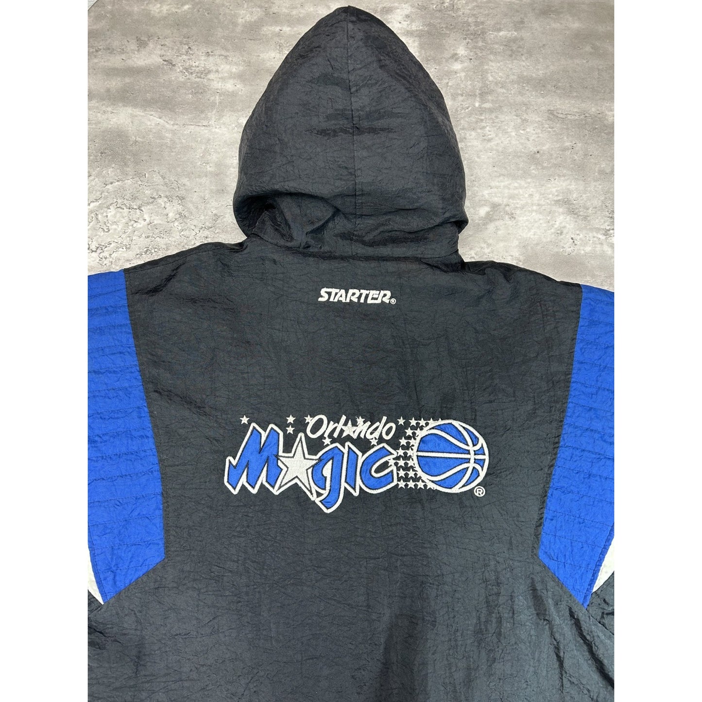 Vintage 90s Orlando Magic NBA Insulated Starter 1/2 Zip Pullover Jacket Sz Large