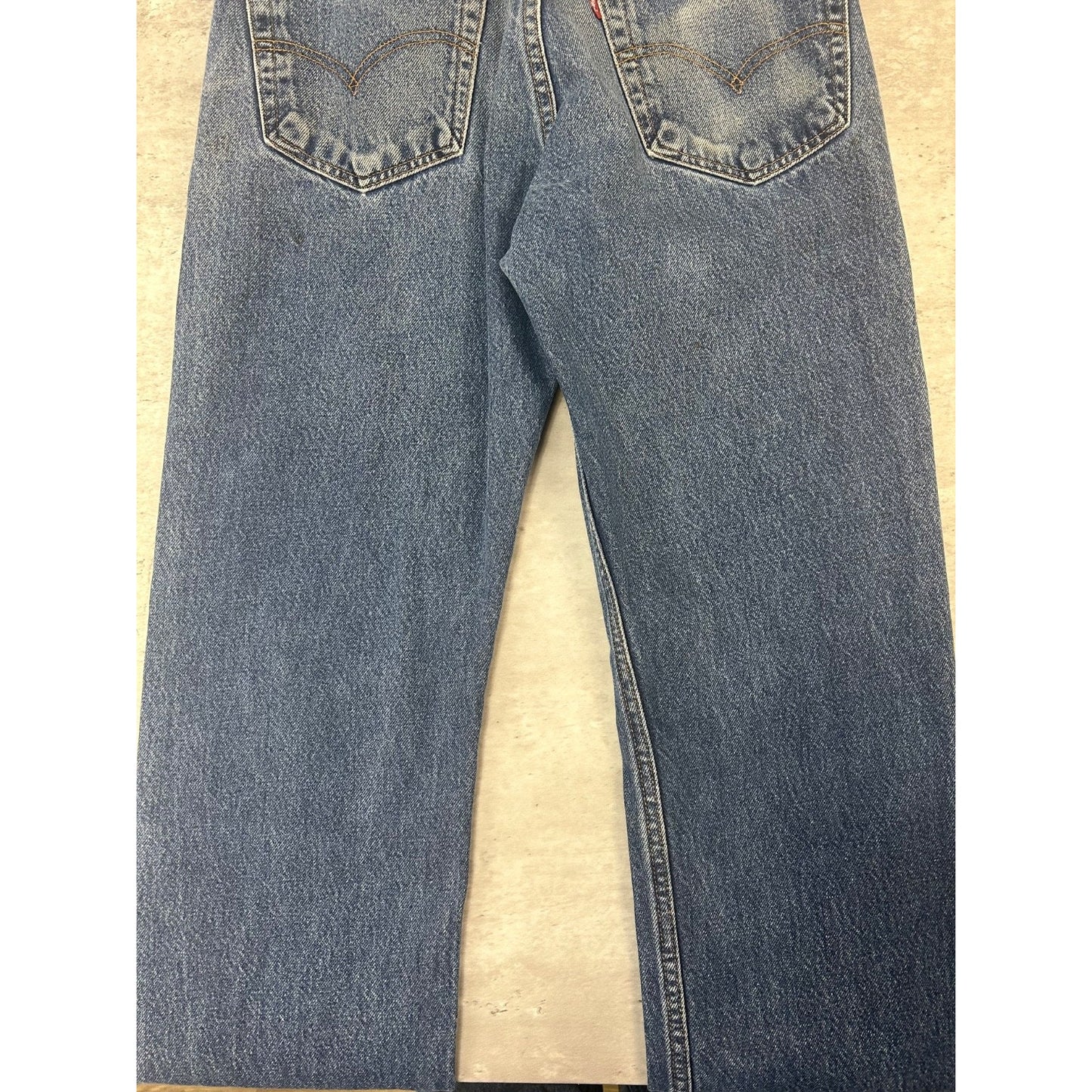 Vintage 90s Levis 505 Regular Fit Red Tab Dark Wash Denim Pants Size 30