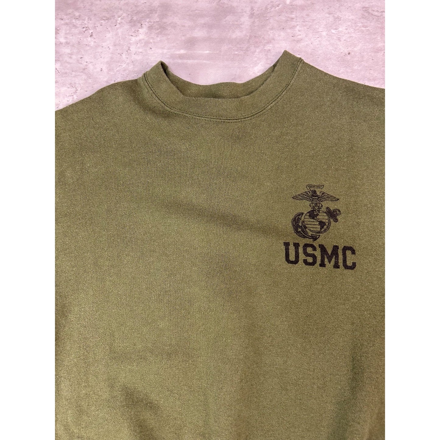 Vintage US Military USMC Graphic Crest Crewneck Sweatshirt Size Large