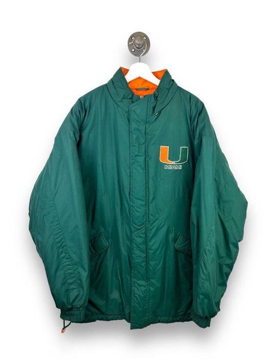 Vintage 90s Miami Hurricanes NCAA Apex One Insulated Full ZIp Jacket Size Large