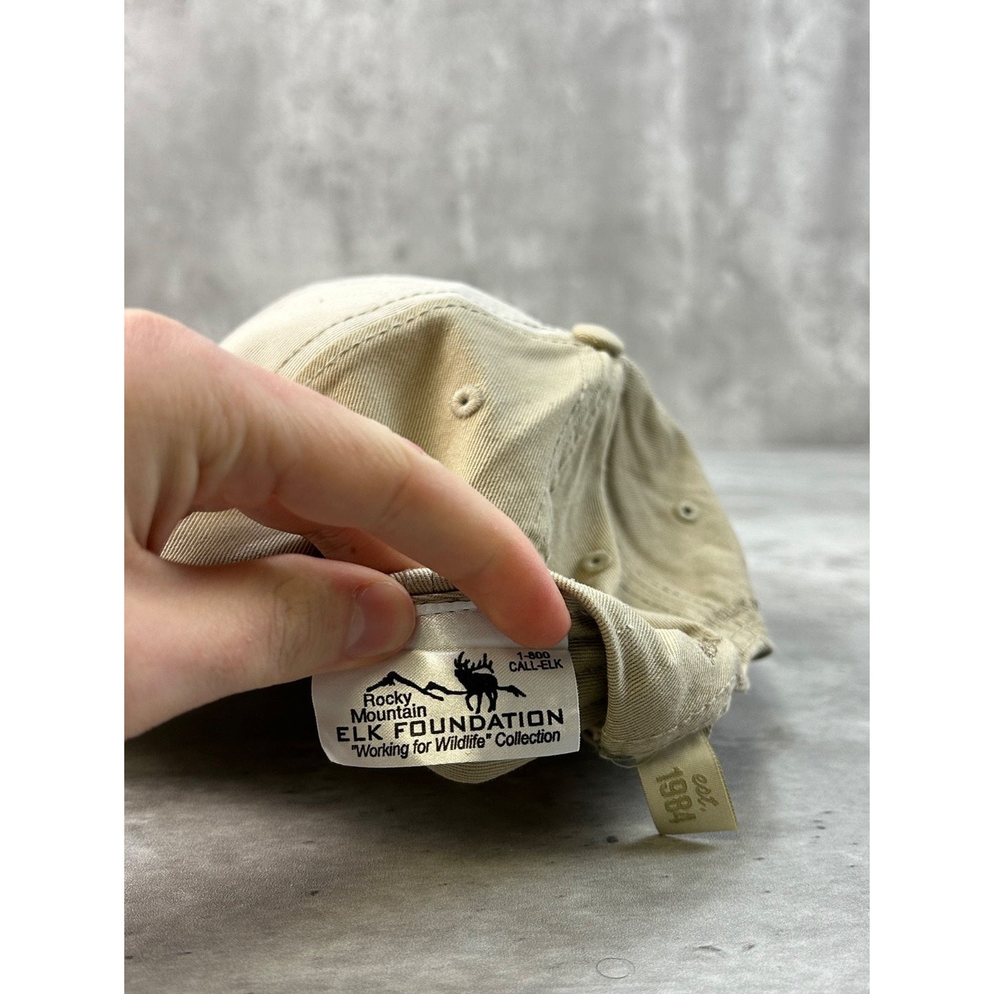 Vintage Rocky Mountain Elk Foundation Embroidered Spellout Strapback Hat OSFA