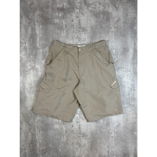 Vintage R2 Tactical Multi Pocket Nylon Cargo Shorts Size 34 Beige