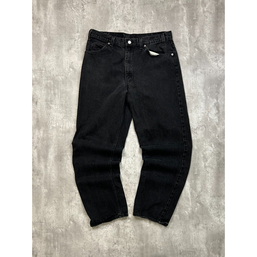 Vintage 90s Levis 553 White Tab Black Denim Pants Size 35
