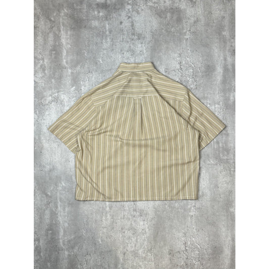 Vintage 90s Arnold Palmer Striped Reworked Cropped Button Up Shirt Size Medium