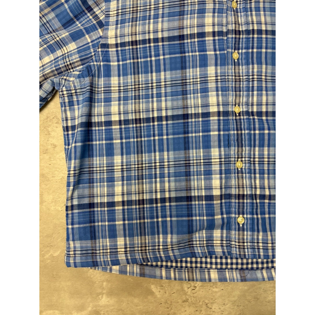 Vintage Polo Ralph Lauren Embroidered Pony Cropped Button Up Shirt Size Large