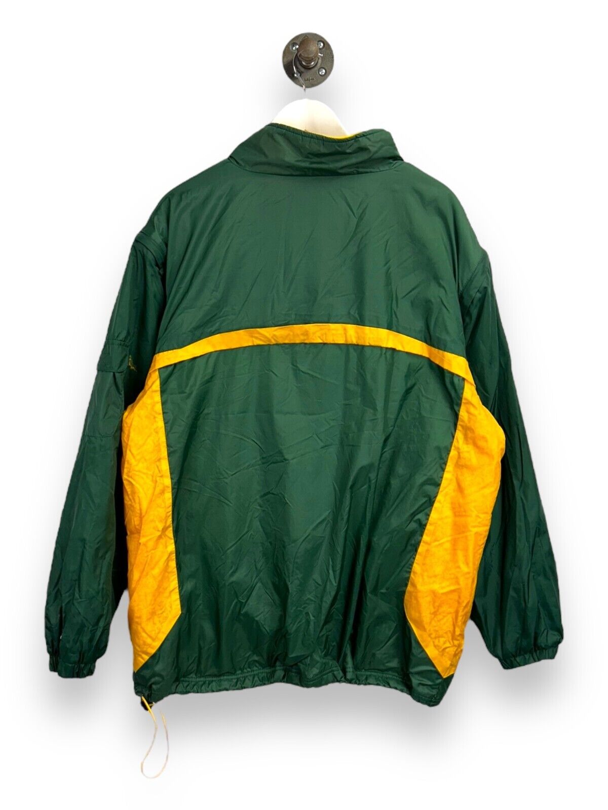 Vintage 90s Green Bay Packers NFL Embroidered Convertible Nylon Jacket Sz Large