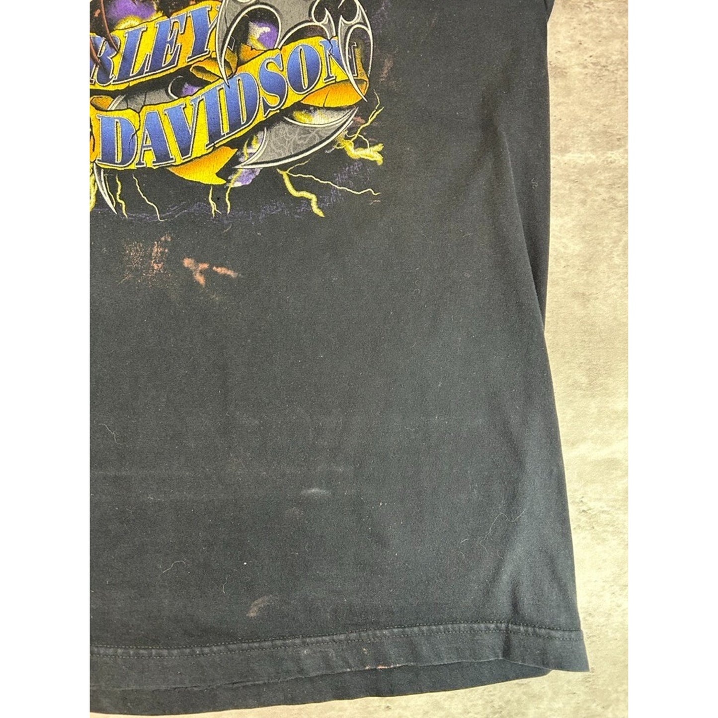 Vintage 2002 Harley Davidson Bald Eagle Graphic T-Shirt Size XL Black