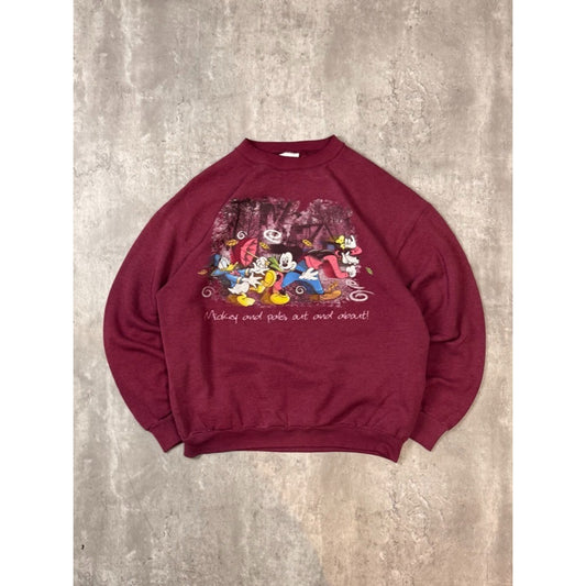 Vintage 90s Disney Mickey & Pals Cartoon Character Graphic Sweatshirt Size Large