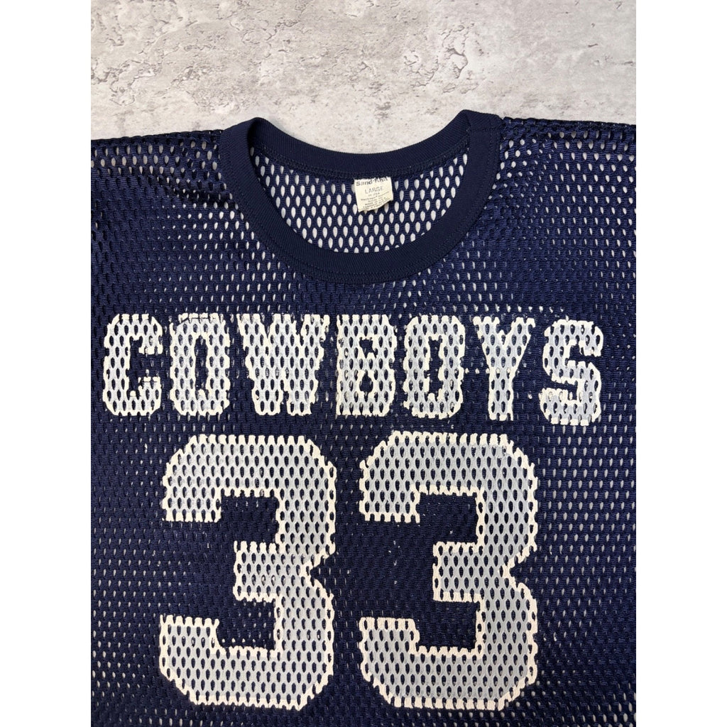 Vintage 80s/90s Tony Dorsett #33 Dallas Cowboys NFL Mesh Cropped Jersey Sz Large