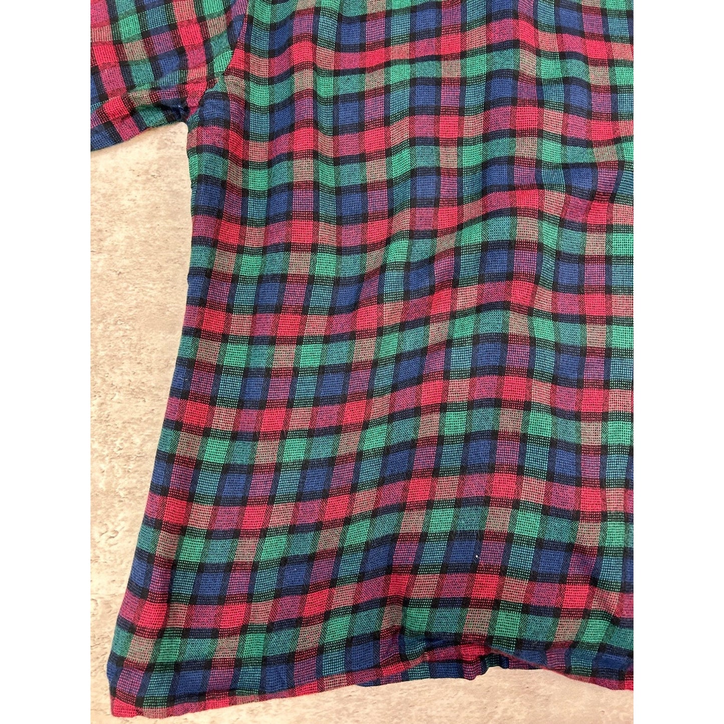 Vintage 90s Van Heusen Plaid Double Pocket Long Sleeve Button Up Shirt Sz Large