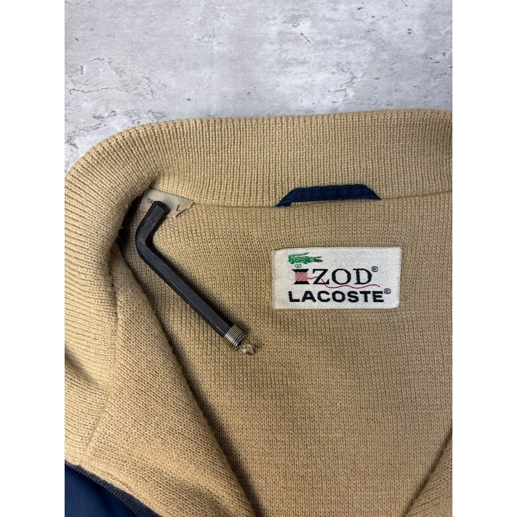 Vintage Izod Lacoste 1/4 Zip Pullover Bomber Jacket Size Large