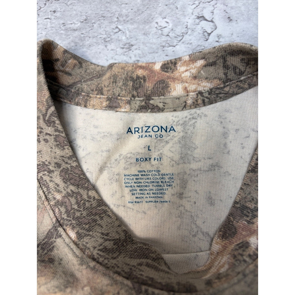 Vintage Arizona Jean Co Tree Camo Boxy Fit Hunting T-Shirt Size Large