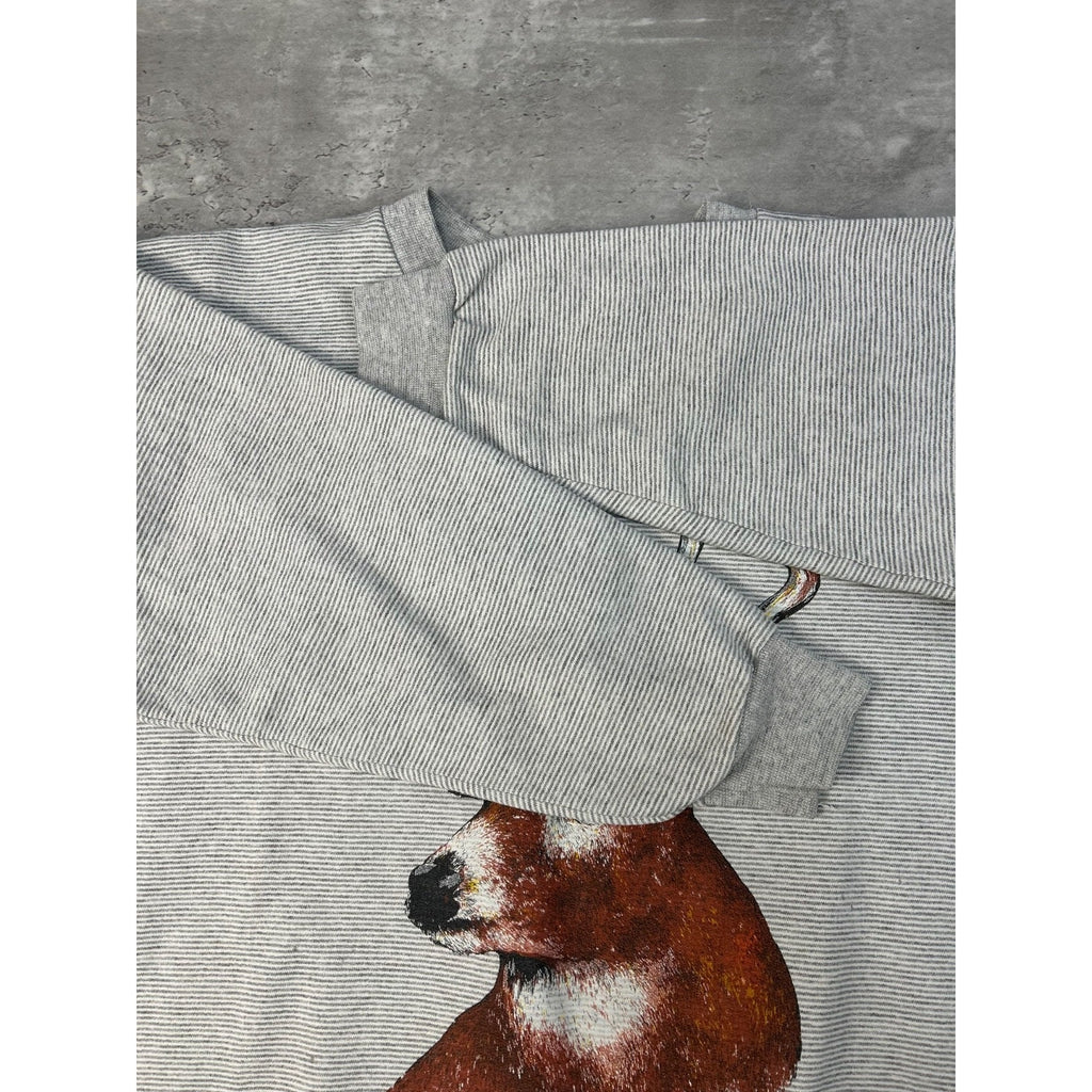 Vintage 90s White Tail Deer Nature Animal Graphic Sweatshirt Size Large