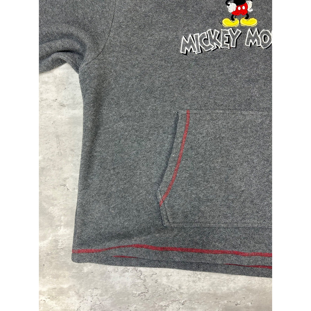 Vintage Disney Mickey Mouse Embroidered Fleece Hooded Sweatshirt Size XL