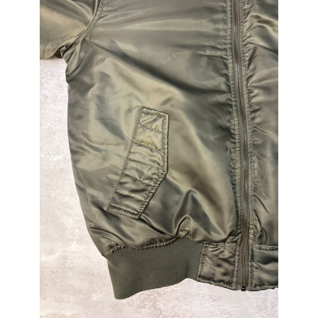 Vintage Y2K Southpole Olive Green Full Zip Bomber Jacket Size Medium