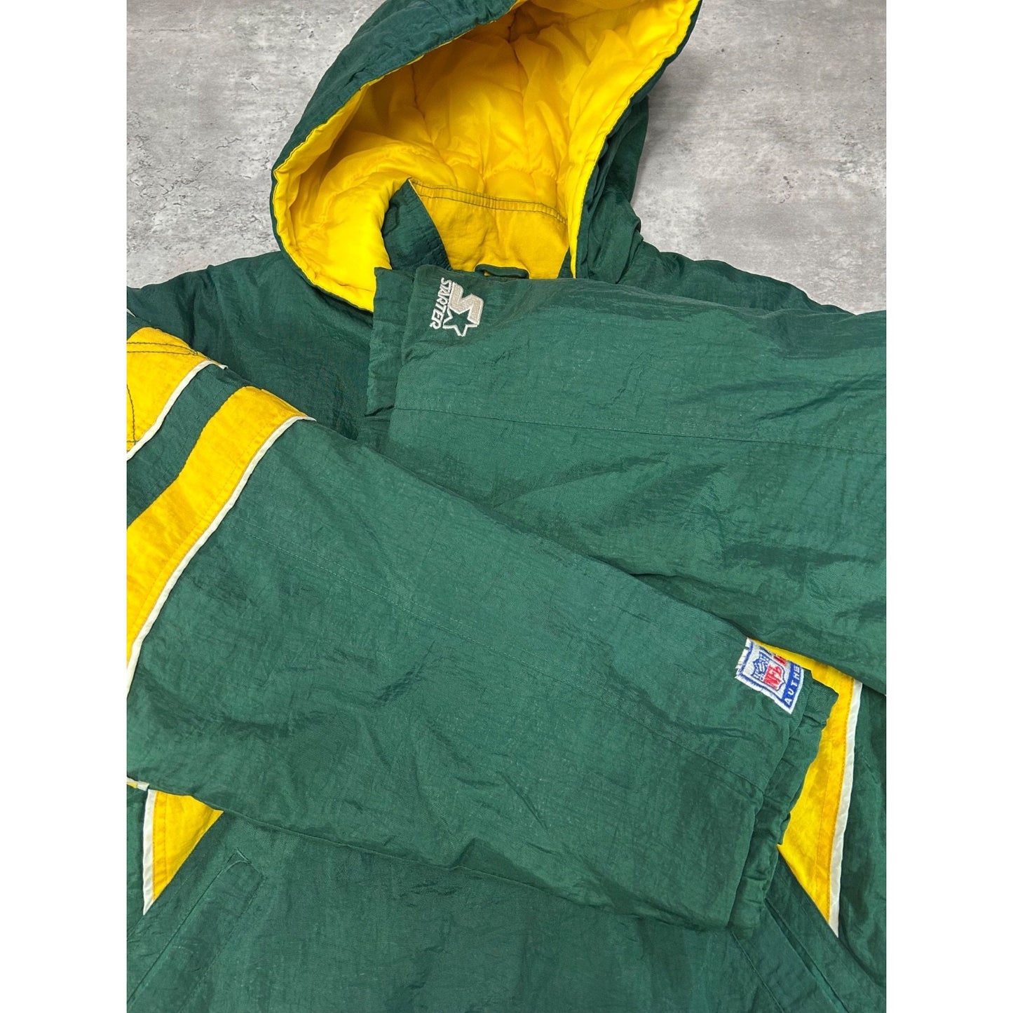 Vintage 90s Green Bay Packers NFL 1/2 Zip Pullover Starter Jacket Size XL