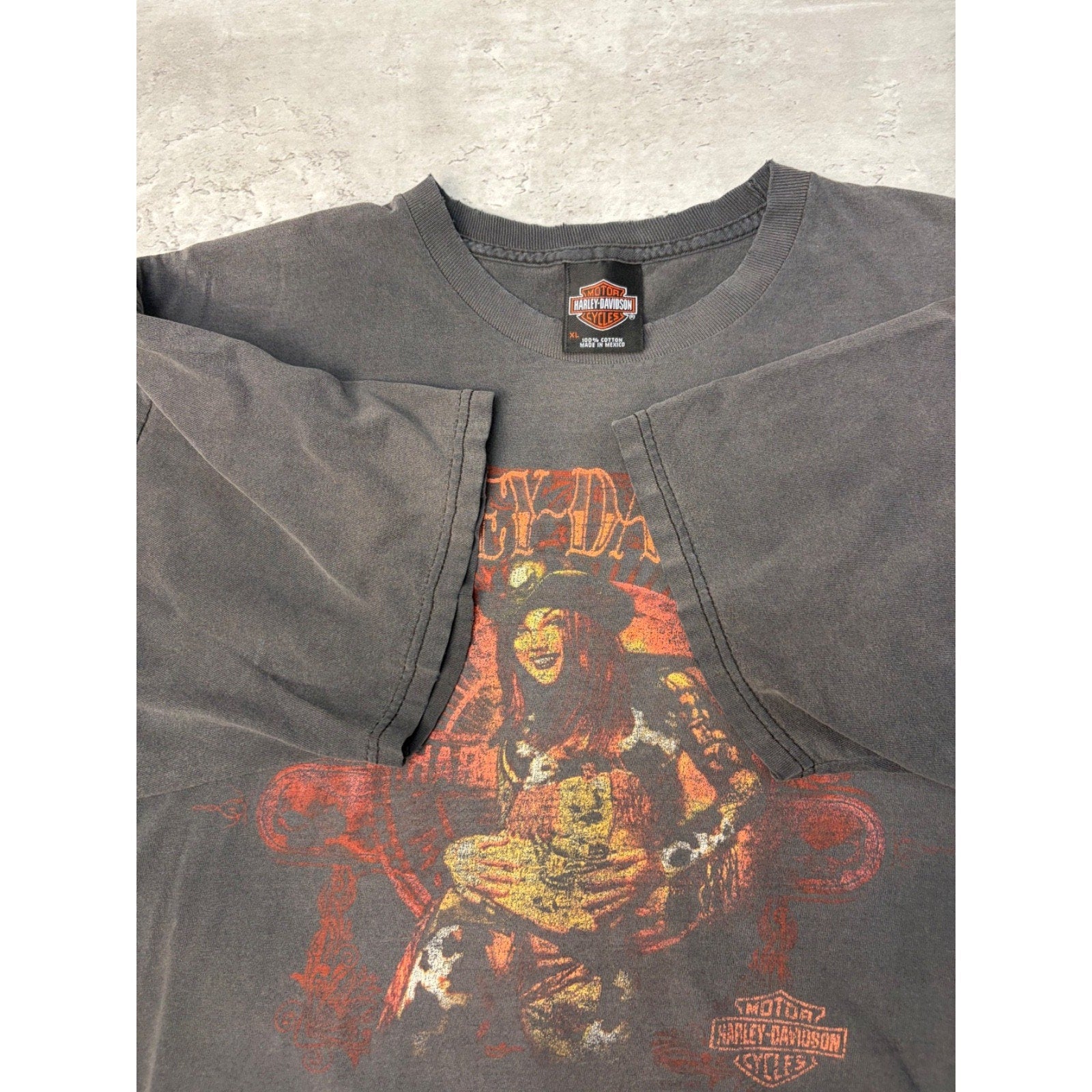 Vintage Harley Davidson Steampunk Spellout Graphic T-Shirt Size XL