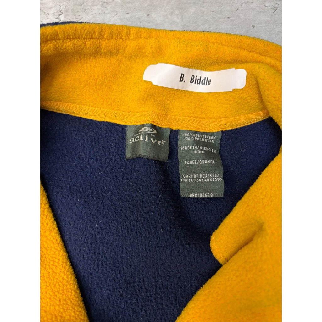 Vintage Indiana Pacers NBA Embroidered Spellout Logo 1/4 Zip Sweatshirt Sz Large
