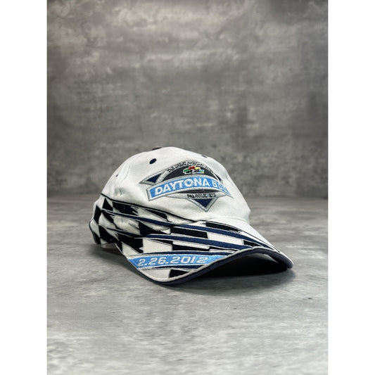 Daytona 500 NASCAR Embroidered Logo Checkered Flag Strapback Hat OSFA