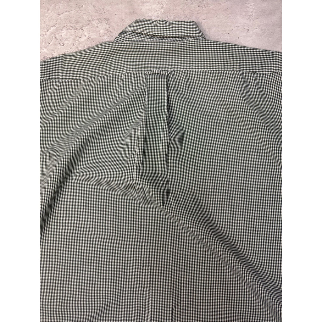 Croft & Barrow Basics Single Pocket Plaid Reworked Cropped Button Up Shirt Sz XL