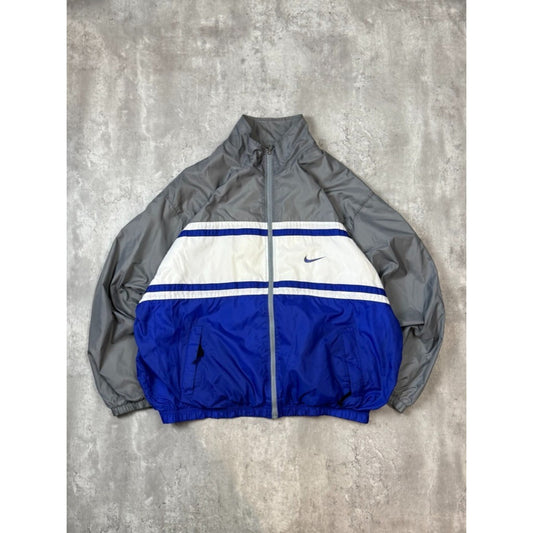 Vintage 90s Nike Embroidered Swoosh Full Zip Nylon Windbreaker Jacket Size 2XL