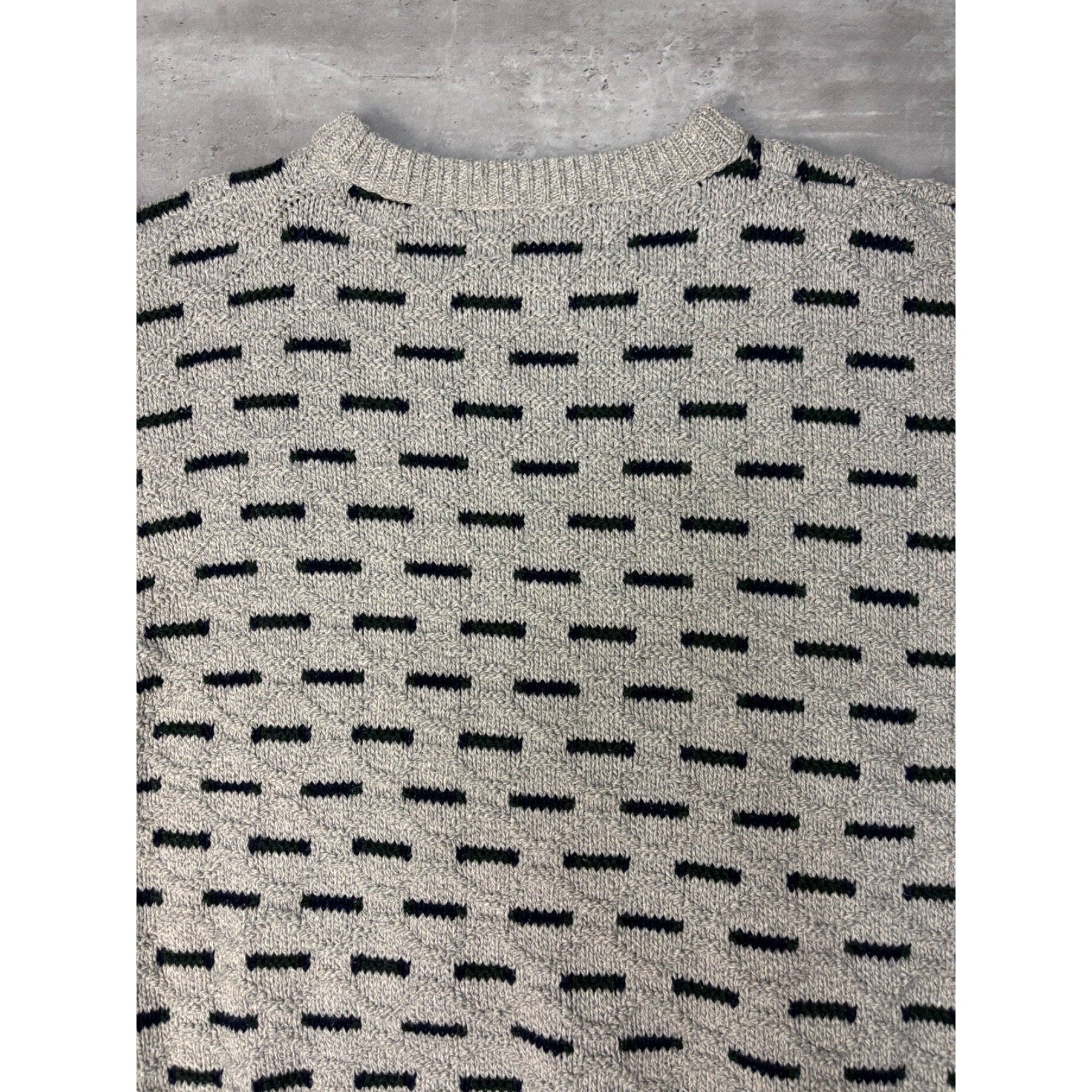 Vintage 90s Savile Row Abstract Pattern Textured Knit Sweater Size Large