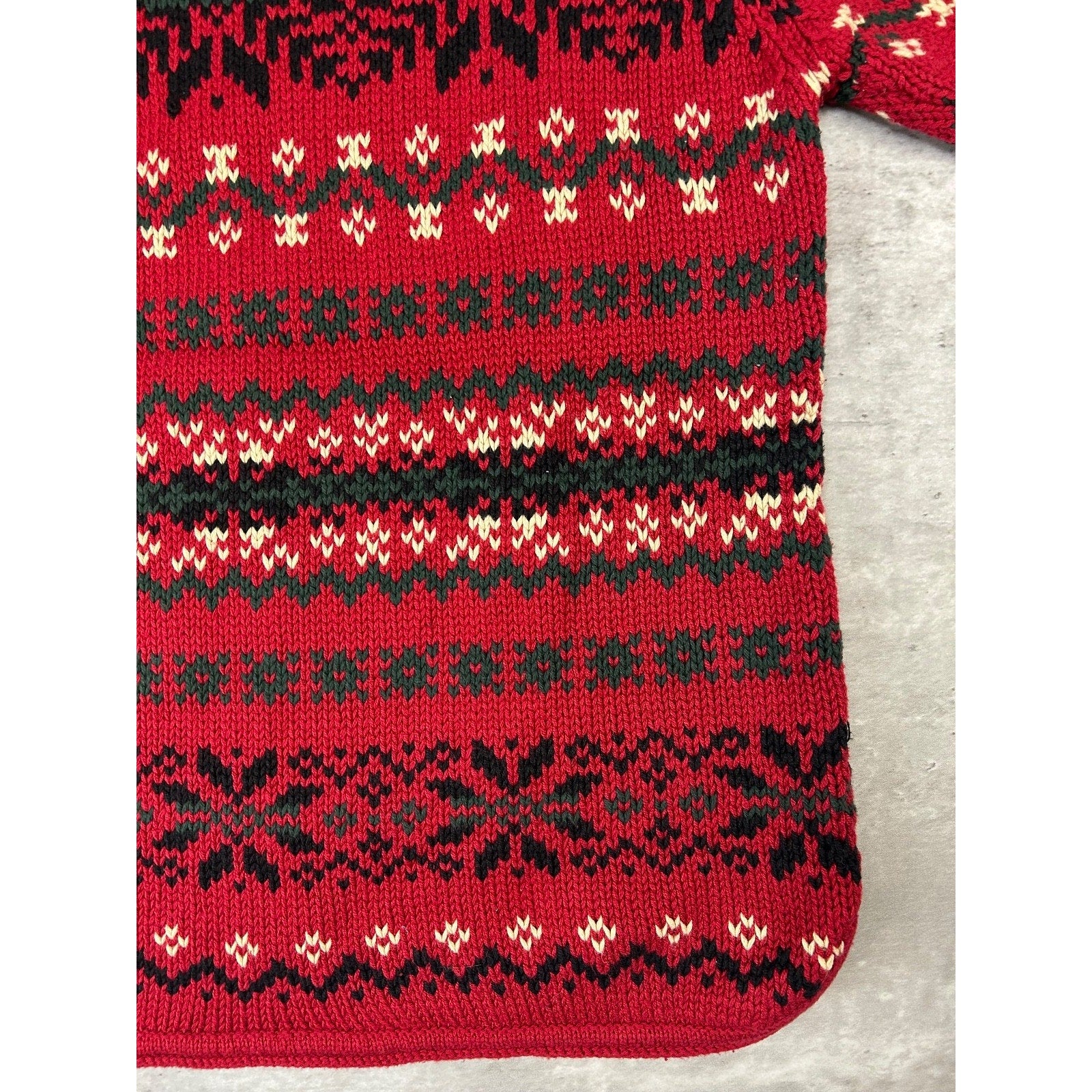 Vintage Eddie Bauer Snowflake Striped Pullover Knit Sweater Size Large
