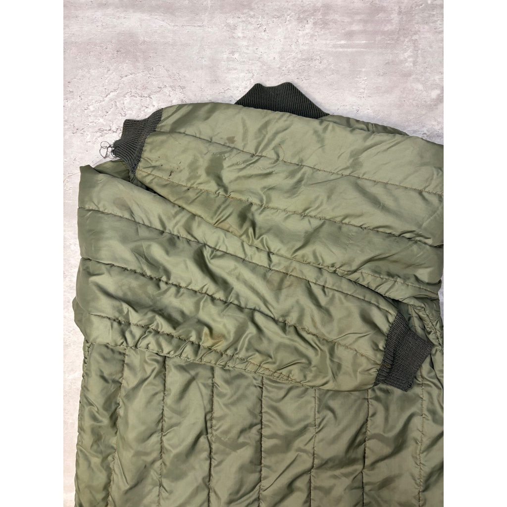Vintage 1950s Quilted Lined Full Zip Green Jacket Size Medium