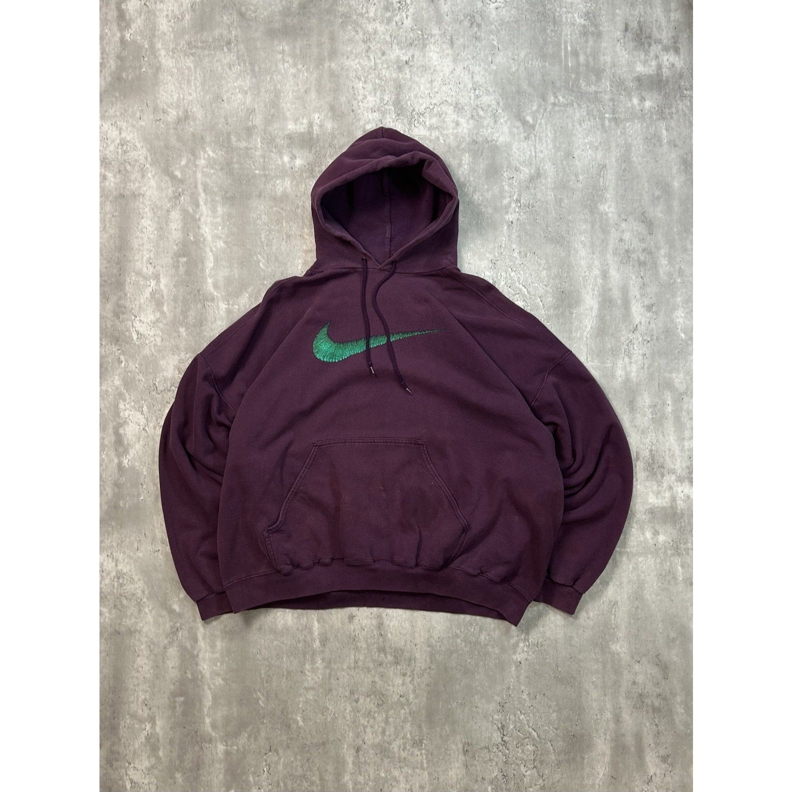 Vintage 90s Nike Big Swoosh Graphic Pullover Hooded Sweatshirt Size 2XL