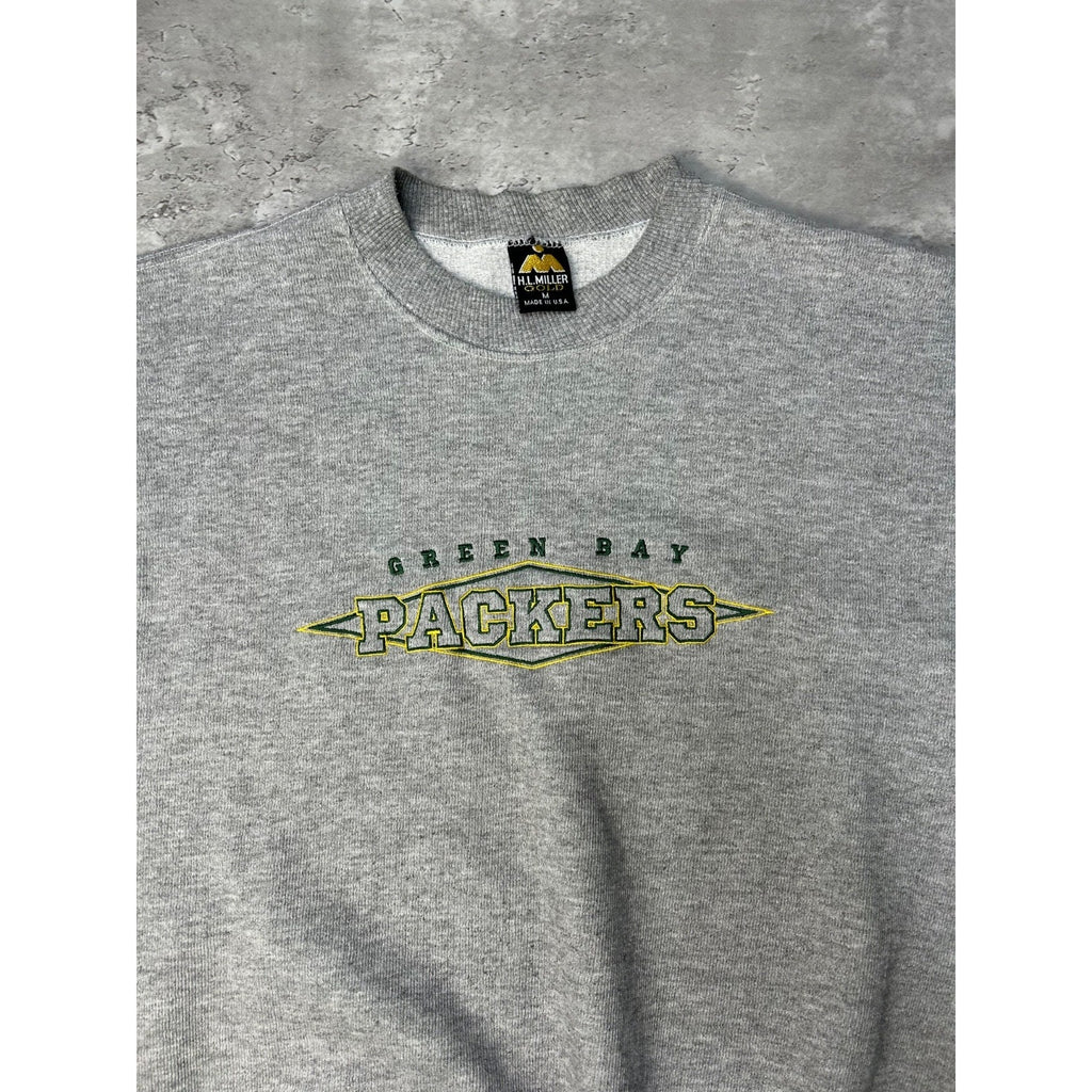 Vintage 90s Green Bay Packers NFL Embroidered Spellout Sweatshirt Size Medium