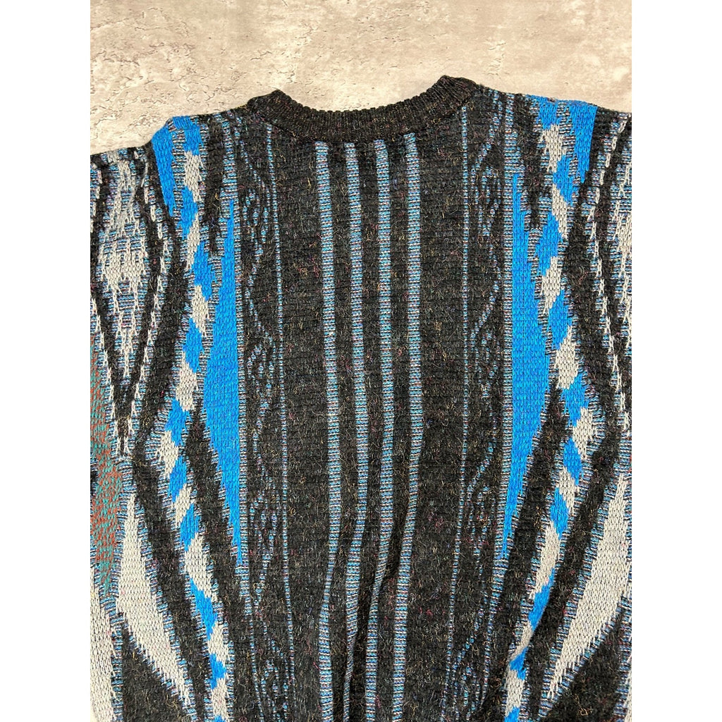 Vintage Michael Herald Abstract Striped Pullover Knit Sweater Size Large