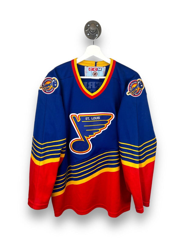 Vintage 90s St. Louis Blues #77 Stitched CCM Maska NHL Hockey Jersey Size Large