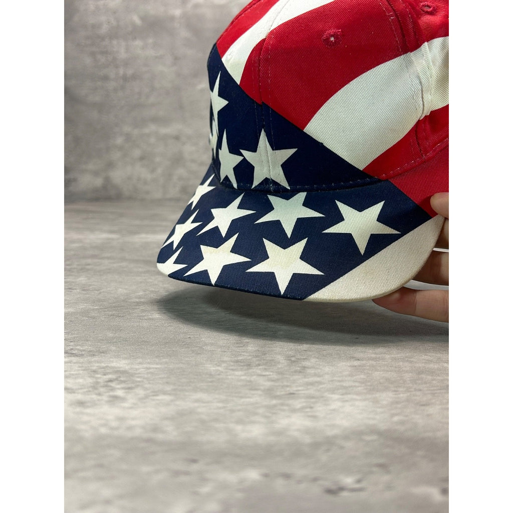 Vintage 1996 Atlanta Olympics American Flag All Over Print Snapback Hat OSFA