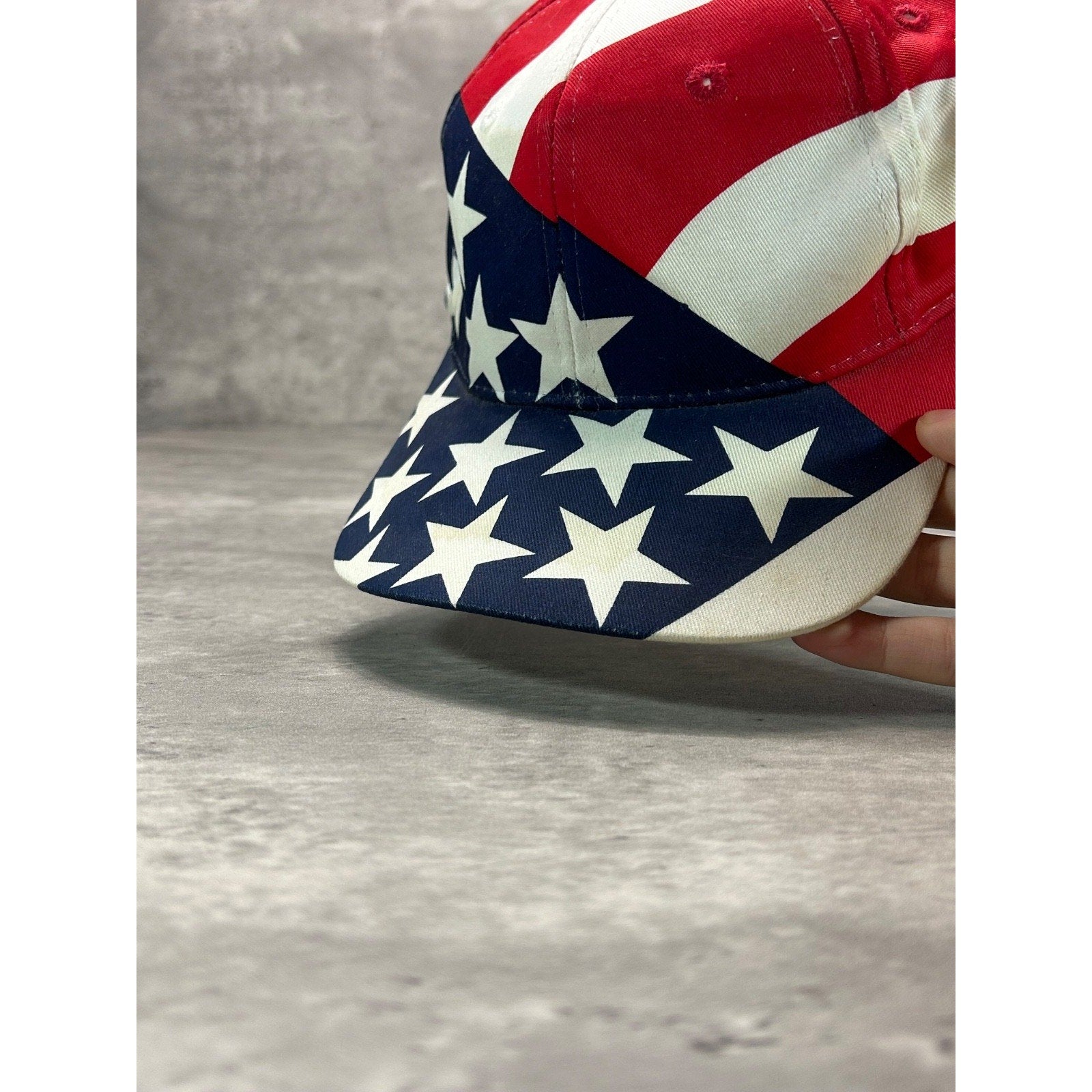 Vintage 1996 Atlanta Olympics American Flag All Over Print Snapback Hat OSFA