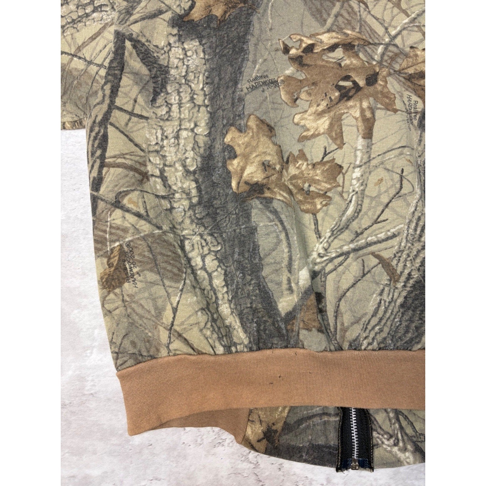90s Outdoors Outfitters Camo Full Zip Hooded Hunting Sweatshirt Sz Medium