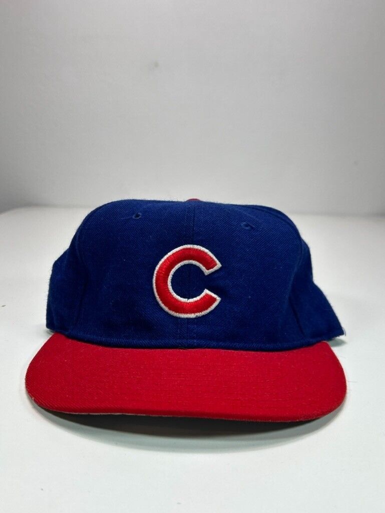 Vintage 90s Chicago Cubs MLB New Era 100% Wool Fitted Hat OSFA 6 3/4