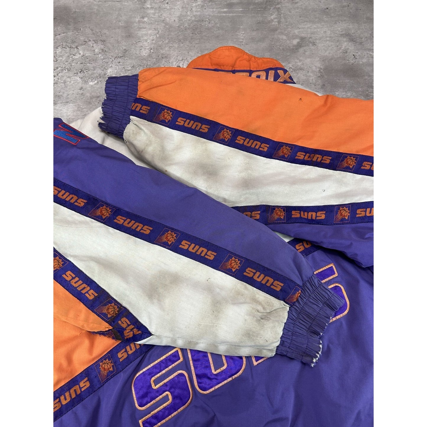 Vintage 90s Phoenix Suns NBA Embroidered Full Zip Nylon Jacket Size Large