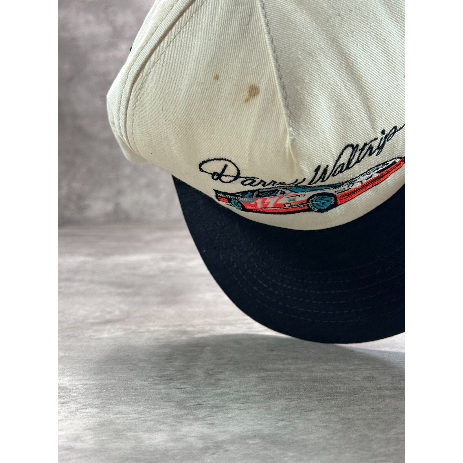 Vintage 90s Darrell Waltrip #17 Nascar Embroidered Racecar Snapback Hat OSFA
