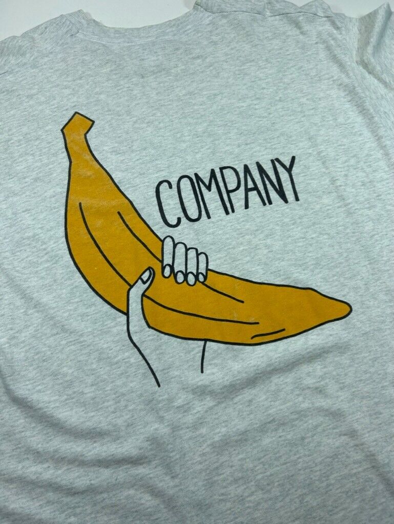 Vintage 1987 Big Banana Holding Co. Comedy Graphic T-Shirt Size XL Gray 80s