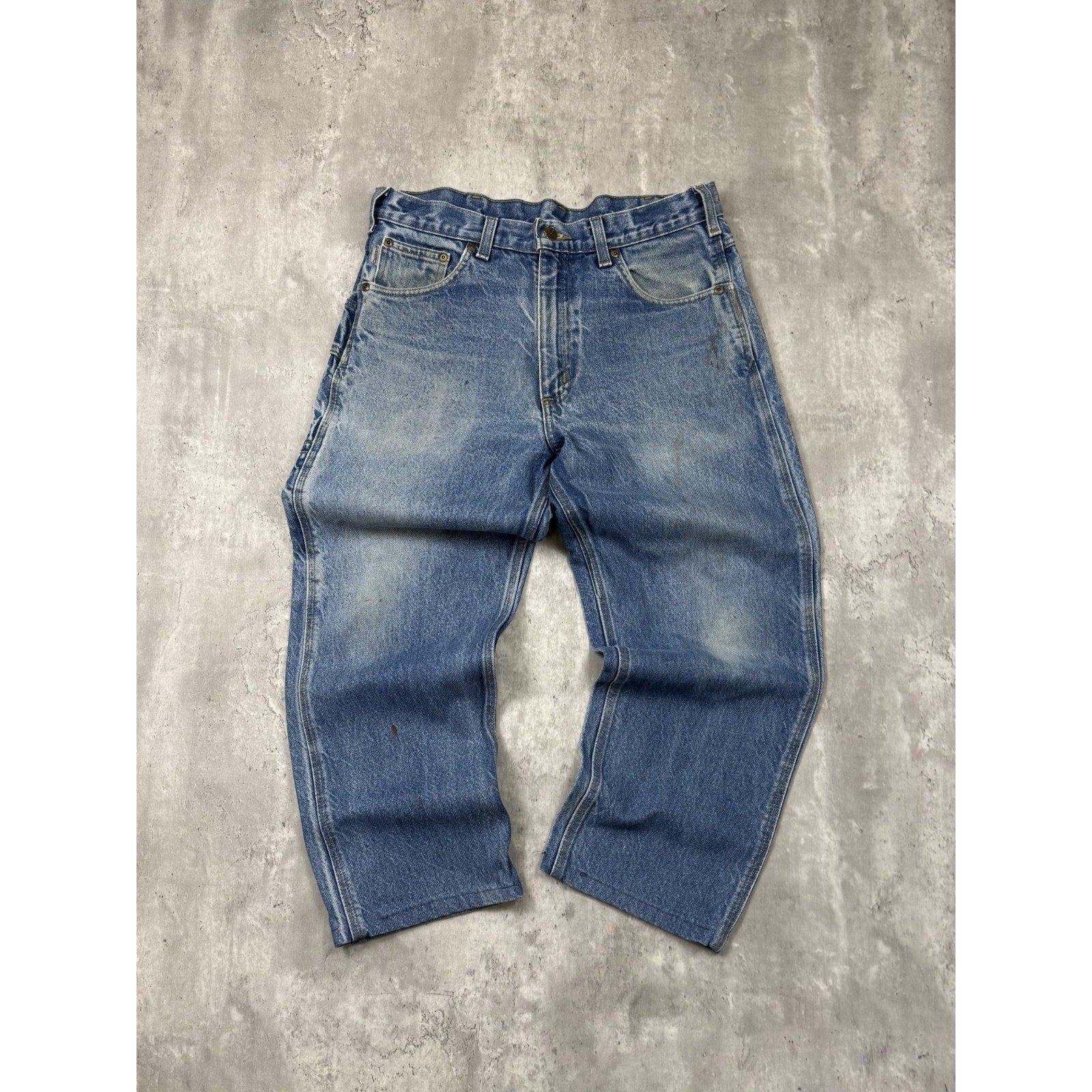 Vintage Carhartt Medium Wash Denim Five Pocket Workwear Pants Size 34