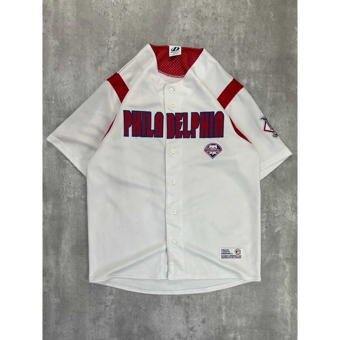 Vintage Philadelphia Phillies MLB Logo Athletic Baseball Jersey Size Medium